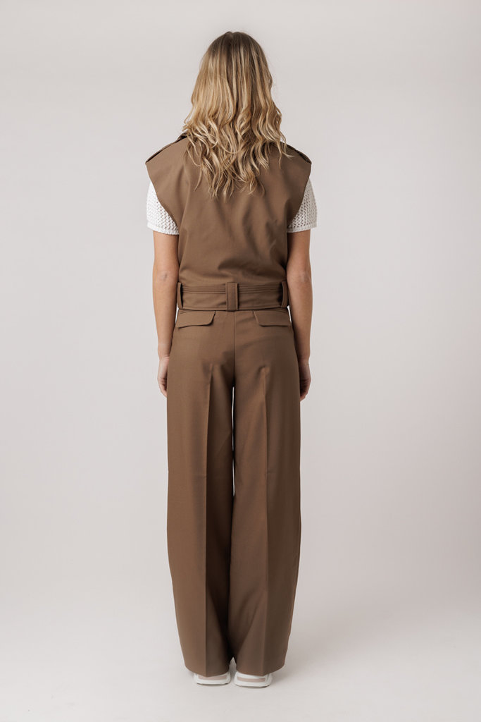 Co'Couture Co'Couture TARA CROP WAISTCOAT 154 Walnut