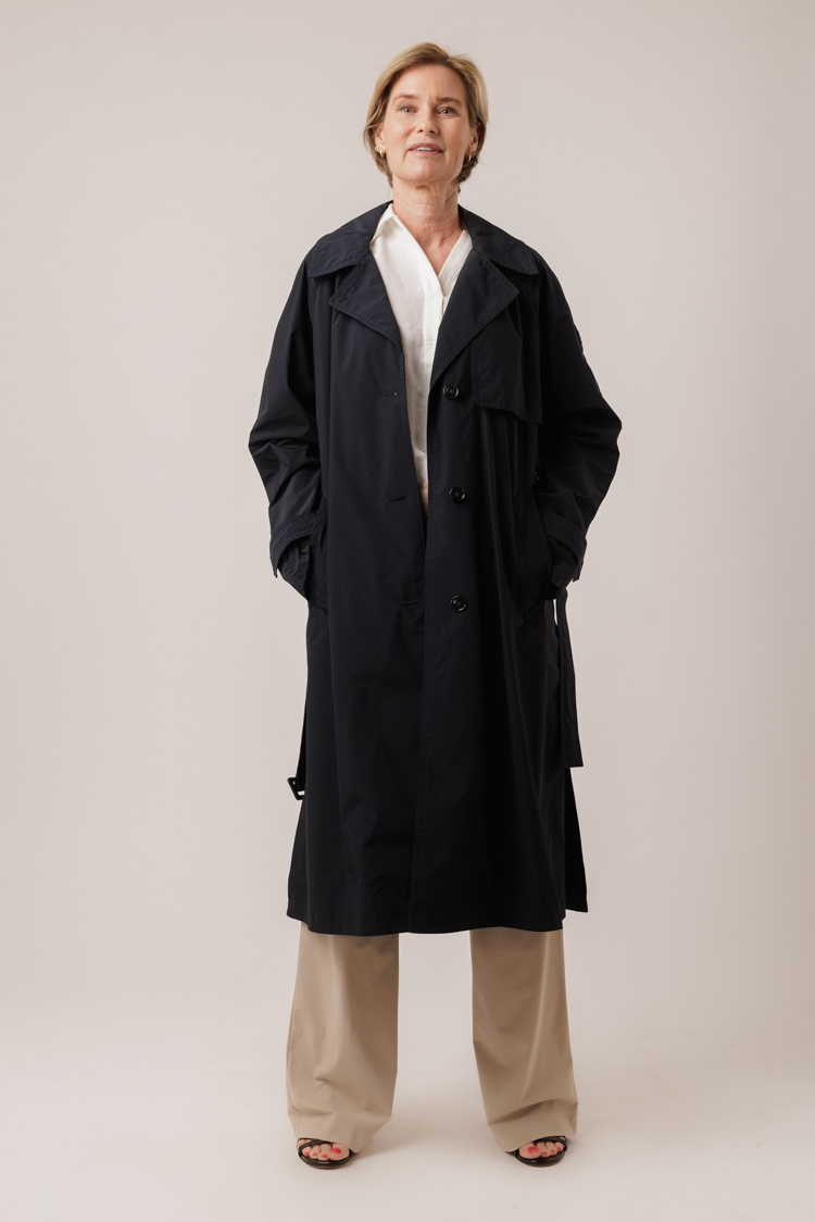 WOOLRICH SUMMER TRENCH MELTON BLUE 2-3989 - Uniek Mode