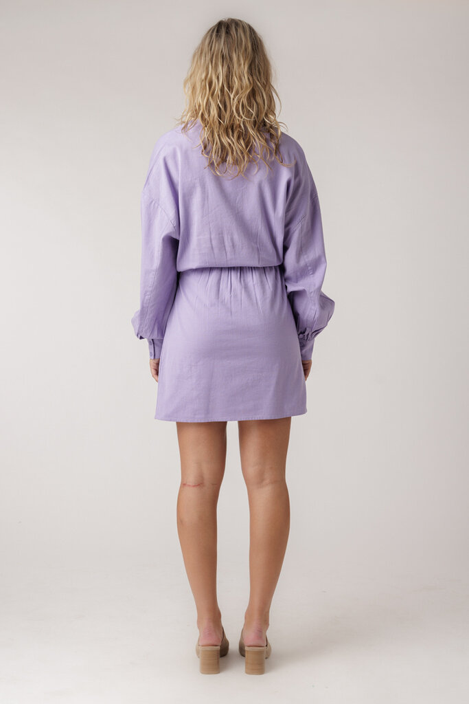 ALIX THE LABEL Woven linen look wrap dress 397 Light purple