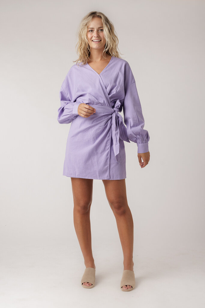 Alix The Label ALIX THE LABEL Woven linen look wrap dress 397 Light purple