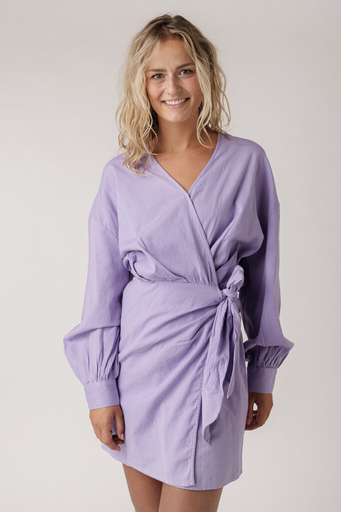 Alix The Label ALIX THE LABEL Woven linen look wrap dress 397 Light purple