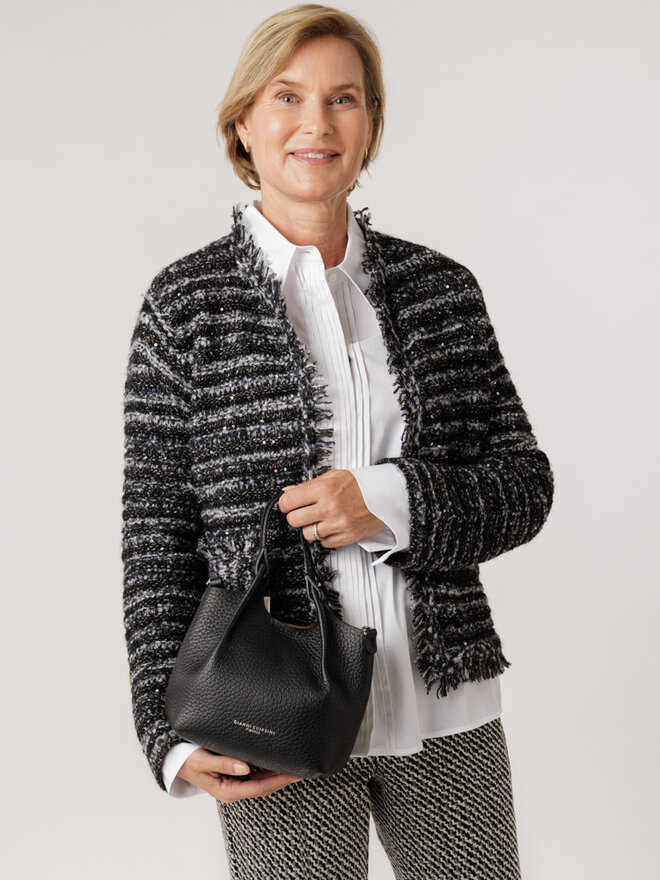 Luisa Cerano Fancy Tweed Fringe Jacket 488327 5330