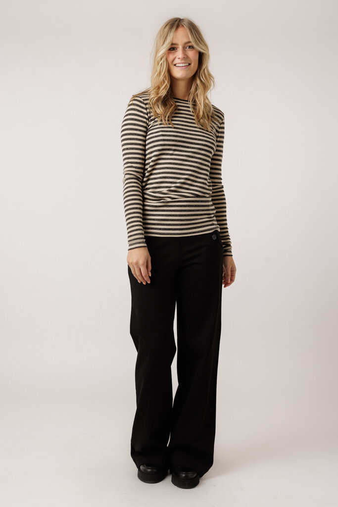 By Bar BY BAR BASIC LS STRIPE TOP 018 CHALK