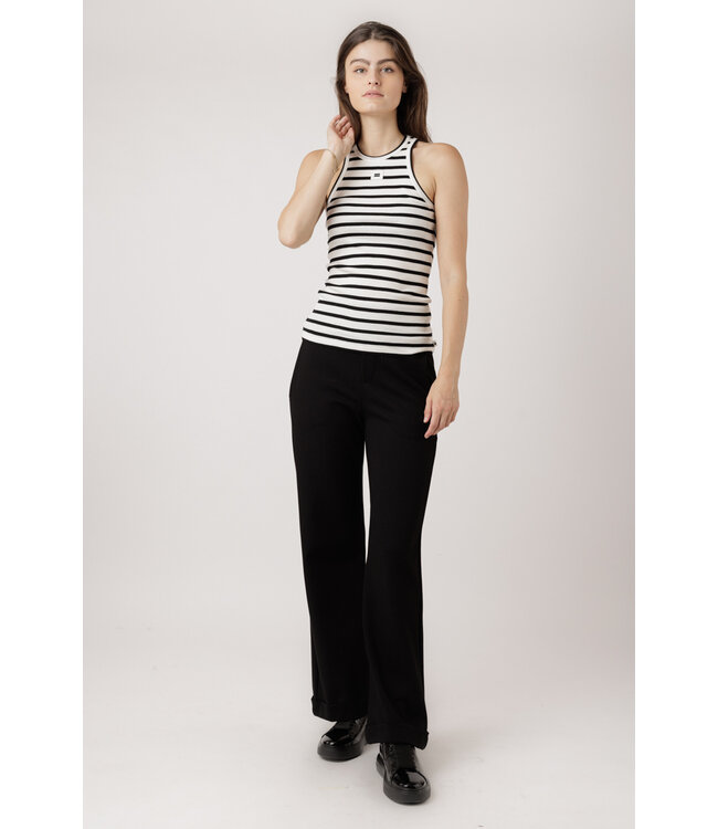 10 Days TANK TOP RIB STRIPE 3006/Ecru/Black