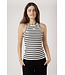 10 Days TANK TOP RIB STRIPE 3006/Ecru/Black