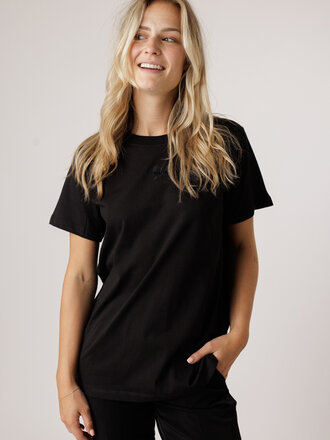 My Essential Wardrobe MY ESSENTIAL WARDROBE SEATTLE LOGO EMB. TEE 100031 BLACK