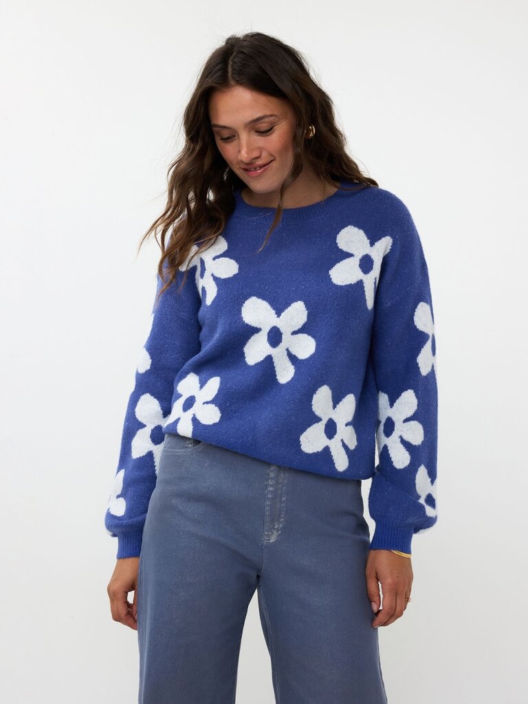 Ydence YDENCE KNITTED SWEATER DAISIE BLUE/OFFWHITE 10168