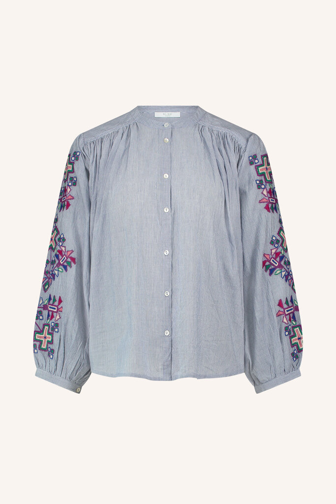 By Bar BY BAR BECKY PINSTRIPE BLOUSE INDI GREY