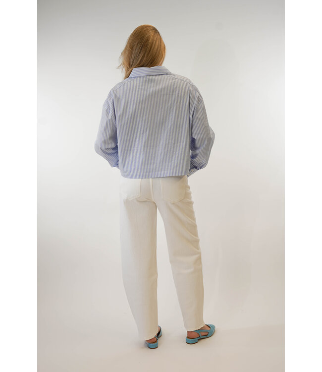 WITH BLACK STRIPED BLOUSE