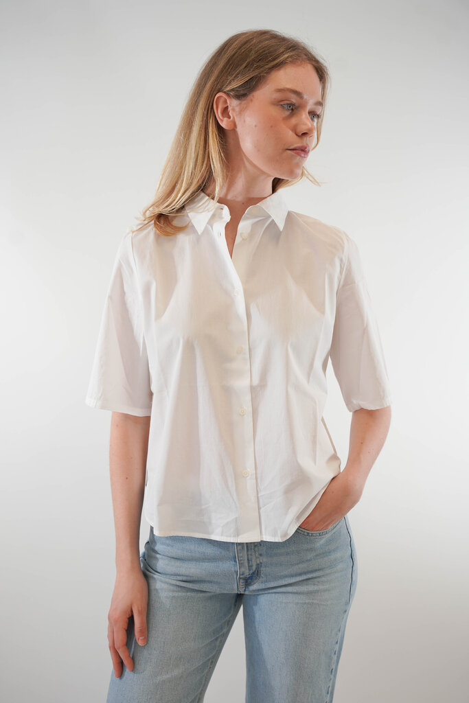 Basic Apparel BASIC APPAREL SILJE SS SHIRT 423 BRIGHT WHITE