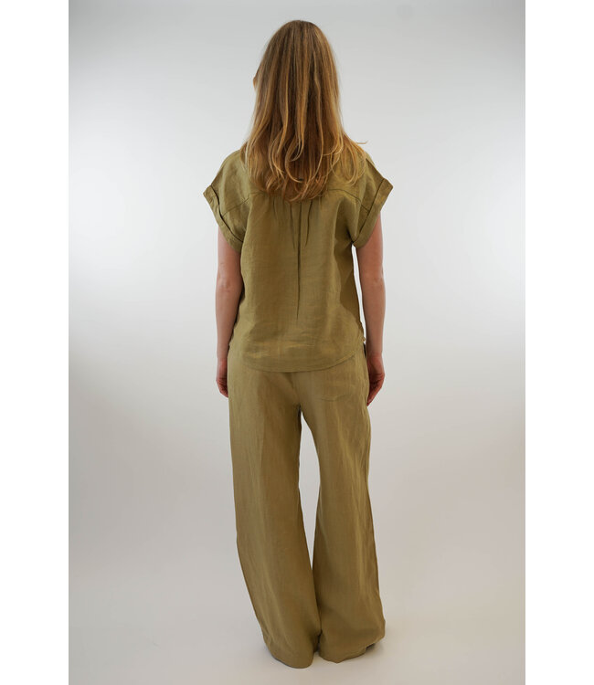 CIRCLE OF TRUST CHERYL BLOUSE Olive gray