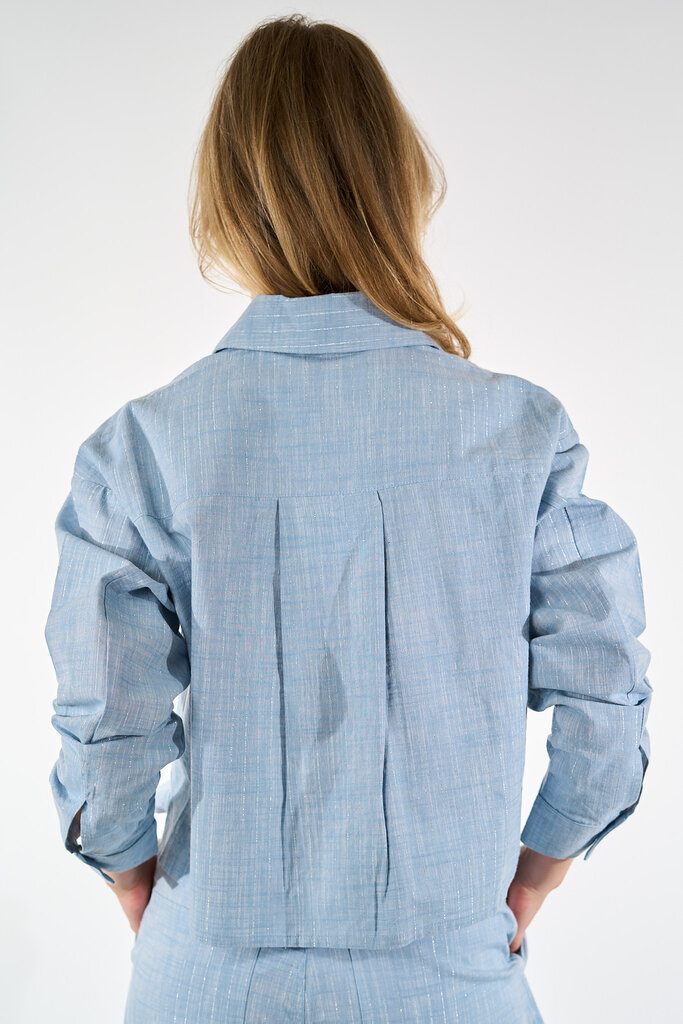 Est'Seven EST'SEVEN MACLAINE BLOUSE LIGHT DENIM SILVER STRIPE