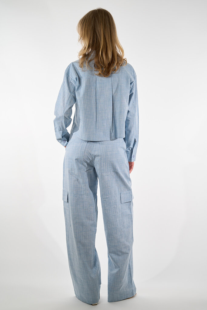 Est'Seven EST'SEVEN KEATON TROUSER LIGHT DENIM SILVER STRIPE