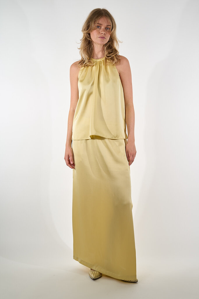 Dante 6 DANTE 6  DIMAL SATIN MAXI SKIRT LIMONCELLO 2160