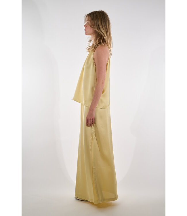 DANTE 6  DIMAL SATIN MAXI SKIRT LIMONCELLO 2160
