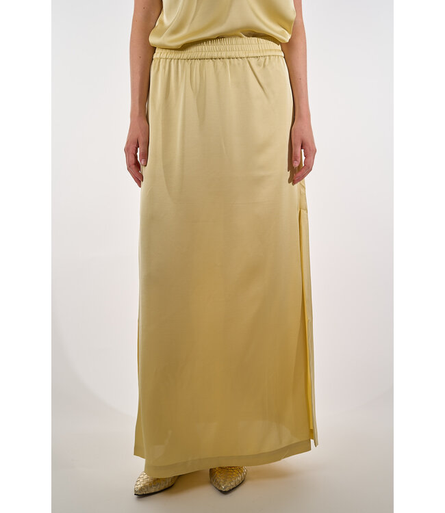 DANTE 6  DIMAL SATIN MAXI SKIRT LIMONCELLO 2160