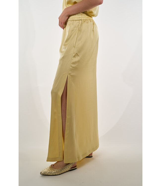 DANTE 6  DIMAL SATIN MAXI SKIRT LIMONCELLO 2160