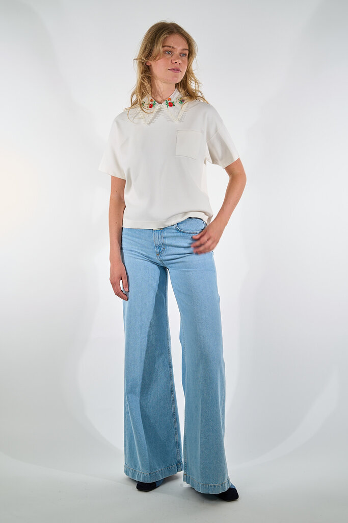 ESSENTIEL ANTWERP ESSENTIEL ANTWERP HIDEAL EMBROIDERED POLO OFF WHITE OW01