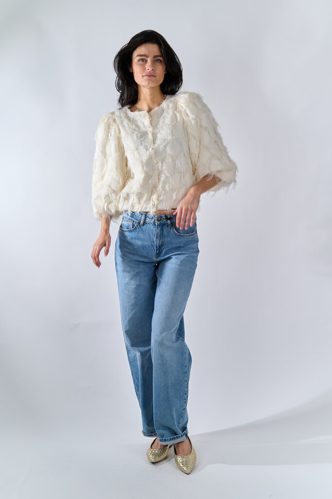 Aaiko AAIKO EVIE FRINGE PES 482 LES BLANCS