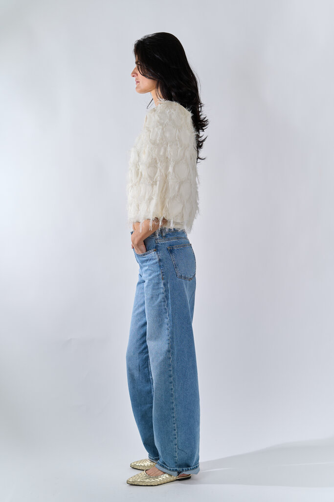 Aaiko AAIKO EVIE FRINGE PES 482 LES BLANCS