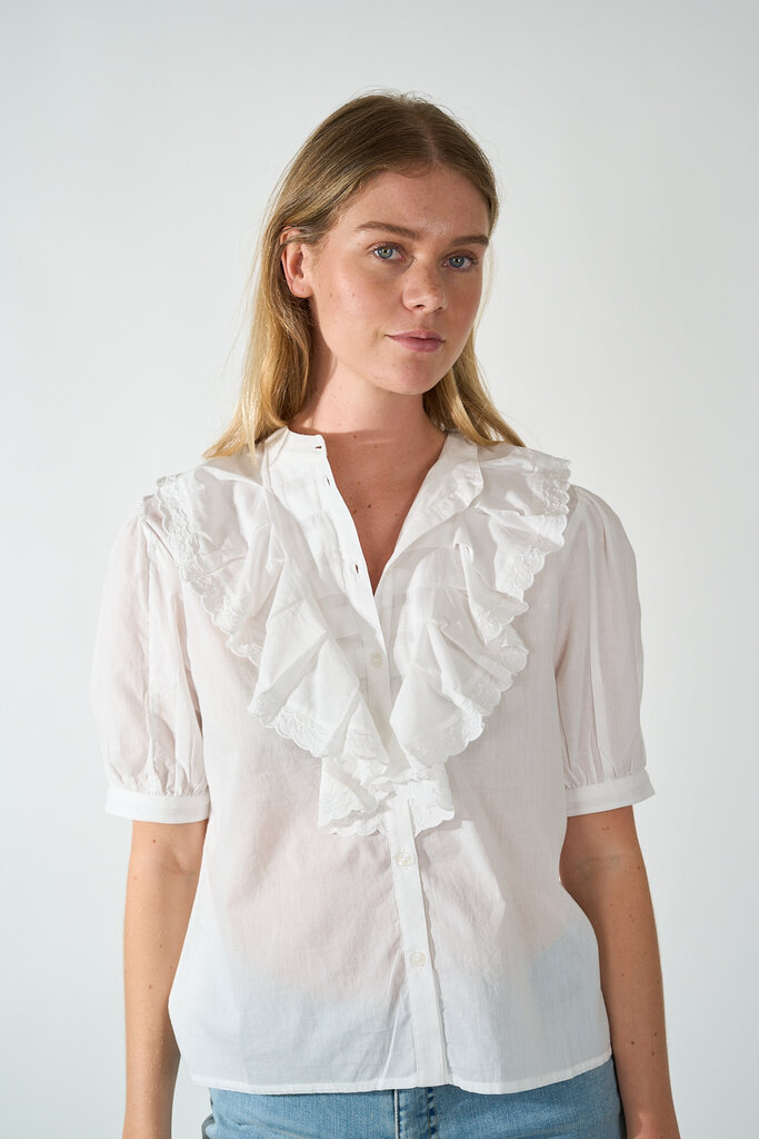 ESSENTIEL ANTWERP ESSENTIEL ANTWERP HAMADEUS RUFFLE DETAIL SHIRT WHITE WH00