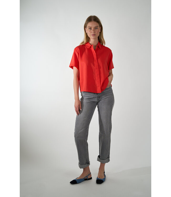 SAMSOE SAMSOE MINA SS SHIRT FLAME SCARLET