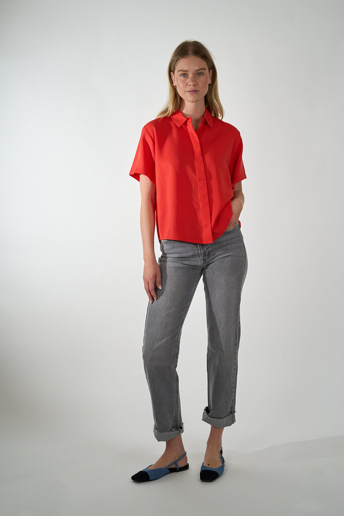 Samsoe & Samsoe SAMSOE SAMSOE MINA SS SHIRT FLAME SCARLET