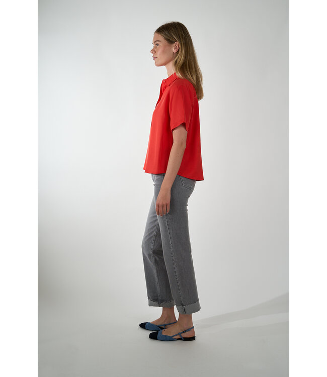 SAMSOE SAMSOE MINA SS SHIRT FLAME SCARLET