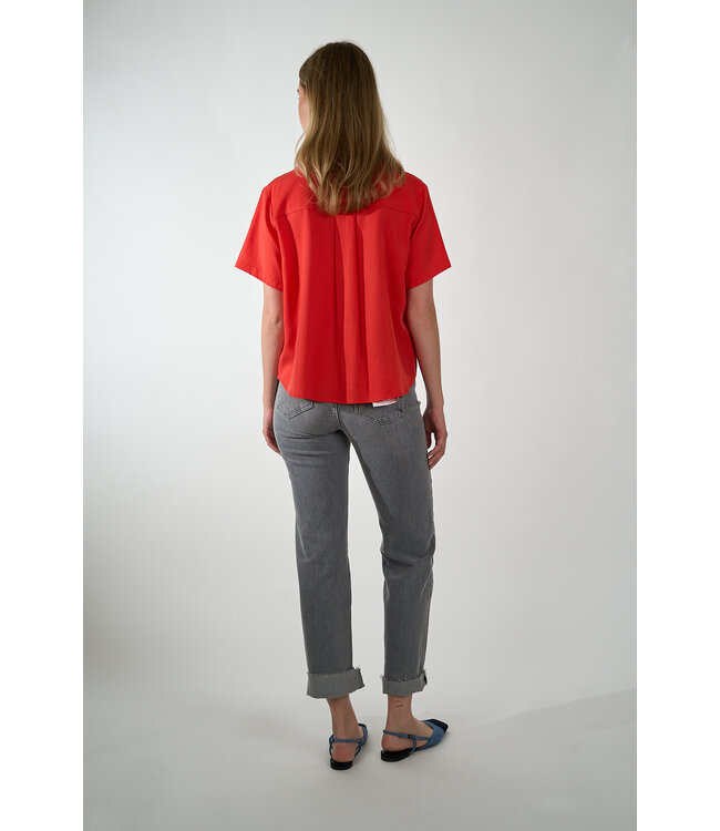 SAMSOE SAMSOE MINA SS SHIRT FLAME SCARLET