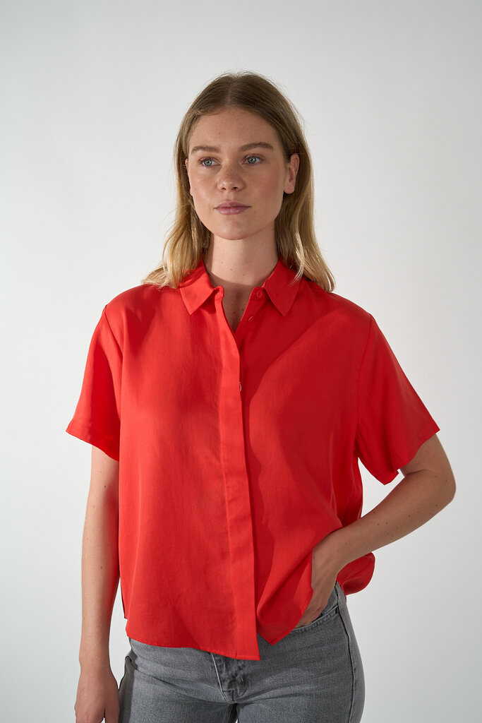 Samsoe & Samsoe SAMSOE SAMSOE MINA SS SHIRT FLAME SCARLET
