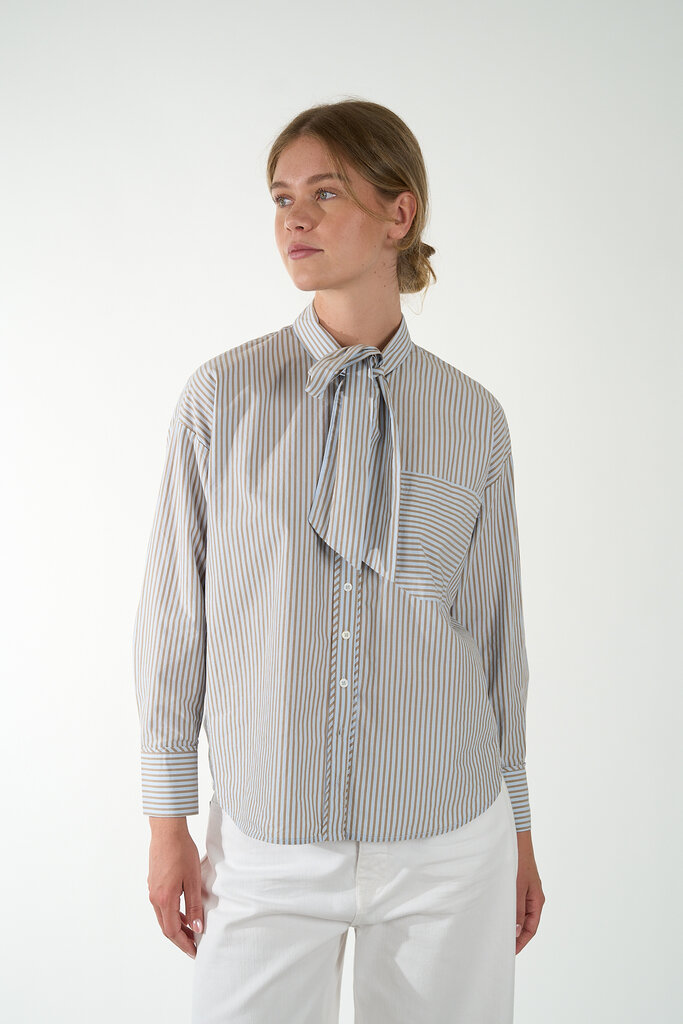 JC Sophie JCSOPHIE JODY BLOUSE BLUE/BROWN STRIPES