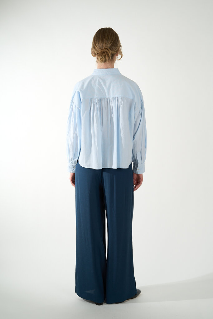 By Bar BY BAR SARAH SHORT CHAMBRAY BLOUSE LIGHT BLUE