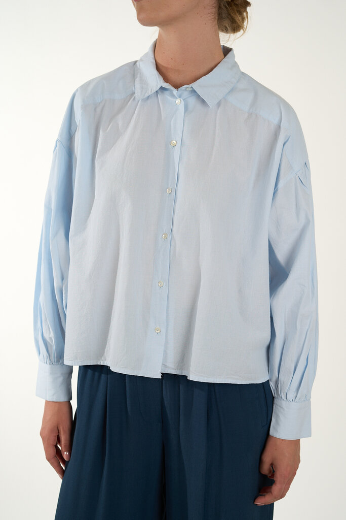 By Bar BY BAR SARAH SHORT CHAMBRAY BLOUSE LIGHT BLUE