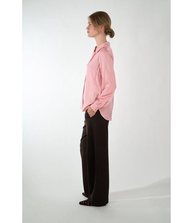 IVI 196 LIGHT RASPBERRY BLOUSE SOLID SILK