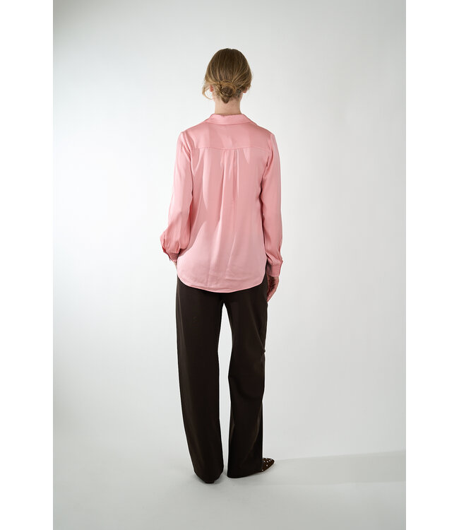 IVI 196 LIGHT RASPBERRY BLOUSE SOLID SILK