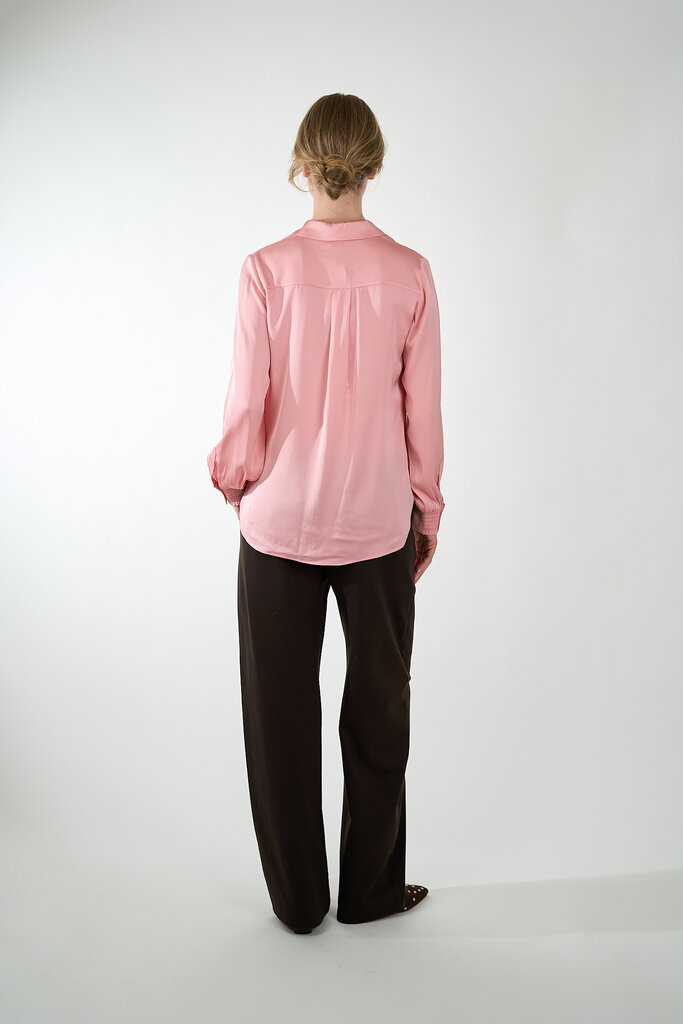 IVI IVI 196 LIGHT RASPBERRY BLOUSE SOLID SILK