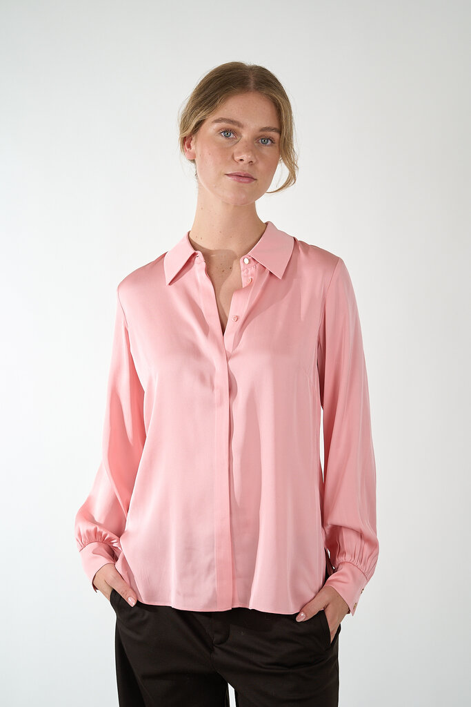 IVI IVI 196 LIGHT RASPBERRY BLOUSE SOLID SILK