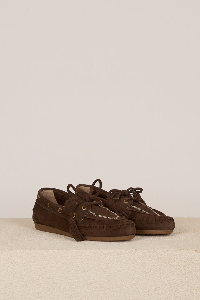 Posa POSA BOAT LOAFER FRINGE DRK BROWN