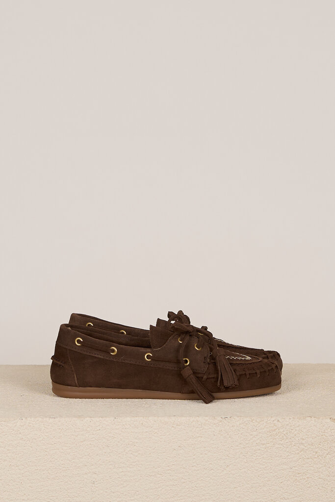 Posa POSA BOAT LOAFER FRINGE DRK BROWN