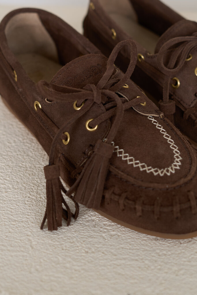 Posa POSA BOAT LOAFER FRINGE DRK BROWN