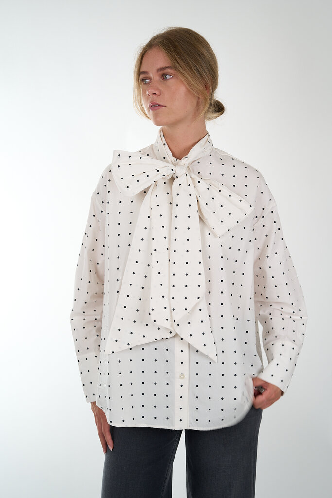 ESSENTIEL ANTWERP ESSENTIEL ANTWERP IMOVERIT PUSSY BOW TIE SHIRT COMBO1 OFF WHITE I1OW