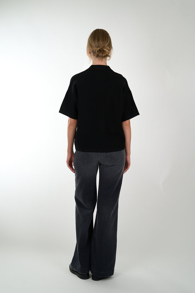ESSENTIEL ANTWERP ESSENTIEL ANTWERP INTERNATIONNAL KNITTED POLO BLACK BL34