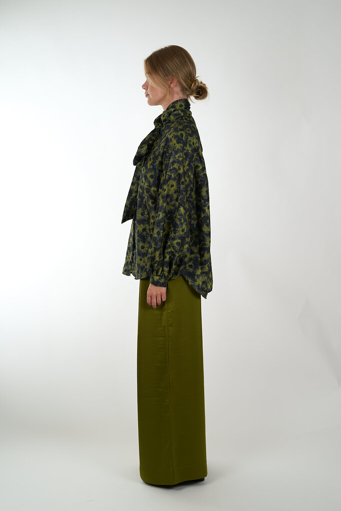 ESSENTIEL ANTWERP ESSENTIEL ANTWERP ILLICIUM PUSSY BOW TIE SHIRT COMBO2 BRAT OLIVE 12BO