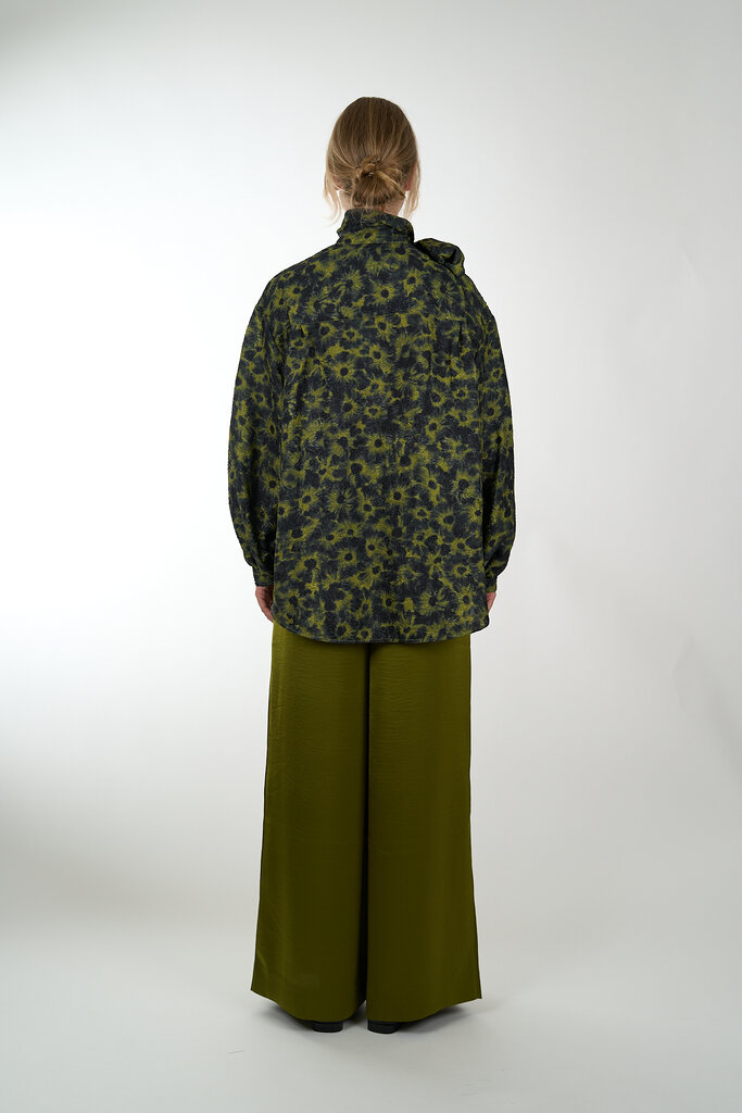 ESSENTIEL ANTWERP ESSENTIEL ANTWERP ILLICIUM PUSSY BOW TIE SHIRT COMBO2 BRAT OLIVE 12BO