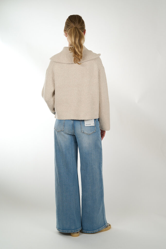 Second Female SECOND FEMALE GERDA KNIT ZIP COLLAR SAND