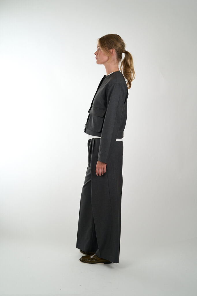 WITH BLACK WITH BLACK MAGNOLIA TAILORED JACKET MIDNIGHT GREY