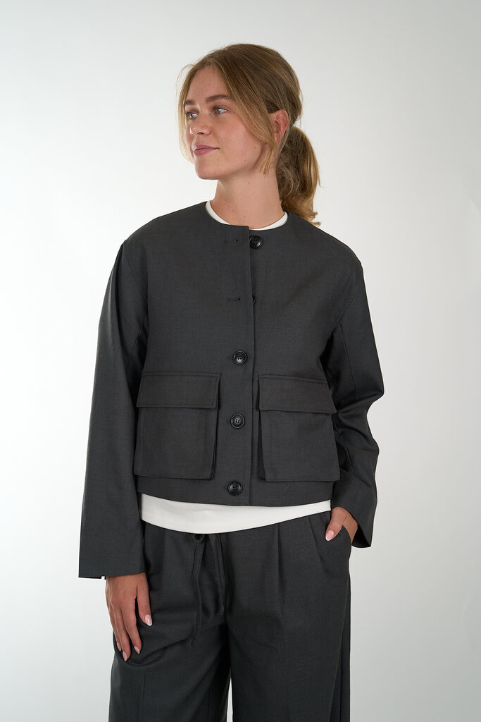 WITH BLACK WITH BLACK MAGNOLIA TAILORED JACKET MIDNIGHT GREY