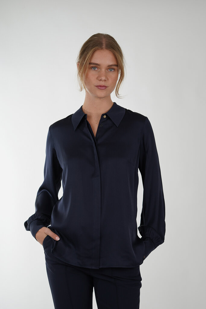 IVI IVI 276 MIDNIGHT BLOUSE SOLID SILK NOS