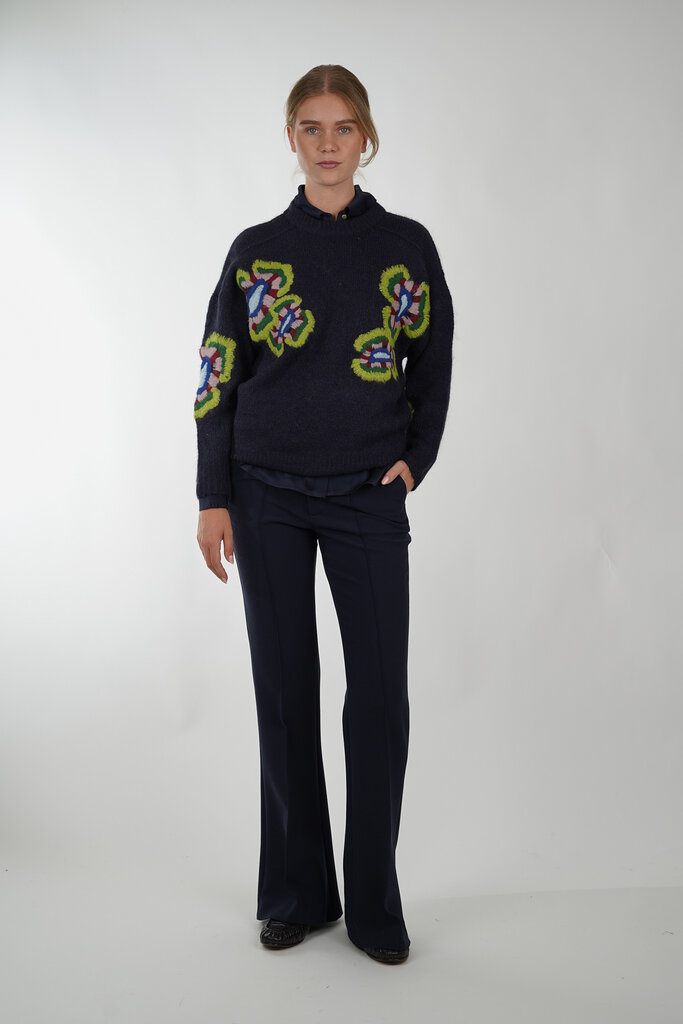 ESSENTIEL ANTWERP ESSENTIEL ANTWERP IMPOSSIBLE2 EMBROIDERED KNIT COMBO2 NAVY I2NA