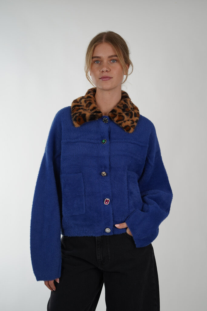 ESSENTIEL ANTWERP ESSENTIEL ANTWERP INTENTION JACKET WITH COLLAR BLACK IRIS BI31